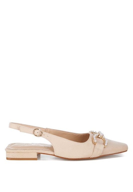 Salova Pearl-Studded Horsebit Flats