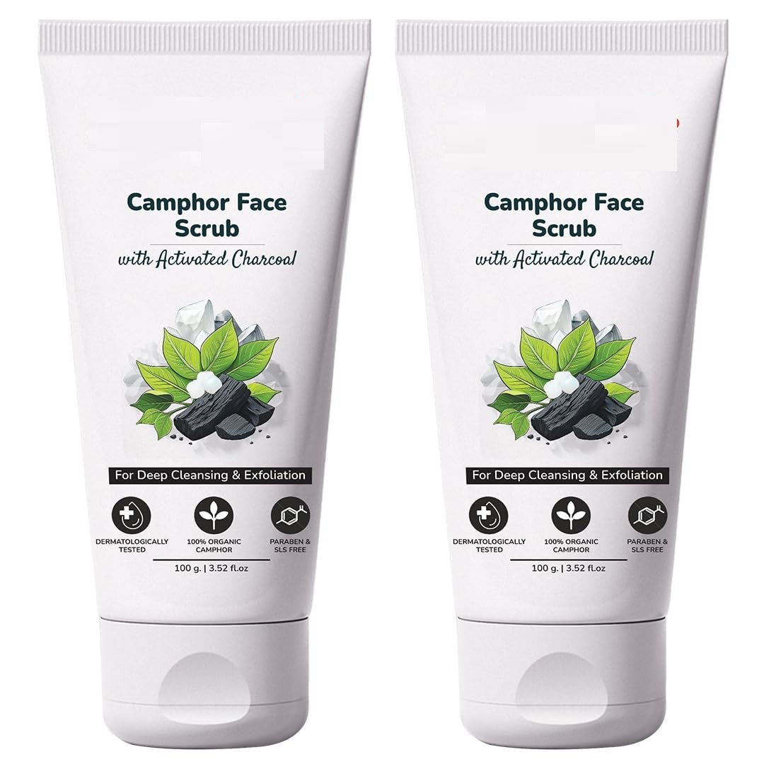 Charcoal Face Scrub Infused With Activated Charcoal - 100ml - Pack of