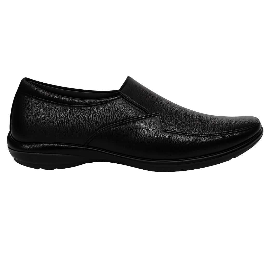 Men’s Black Slip-On Loafers – Stylish Leather Dress Shoes with