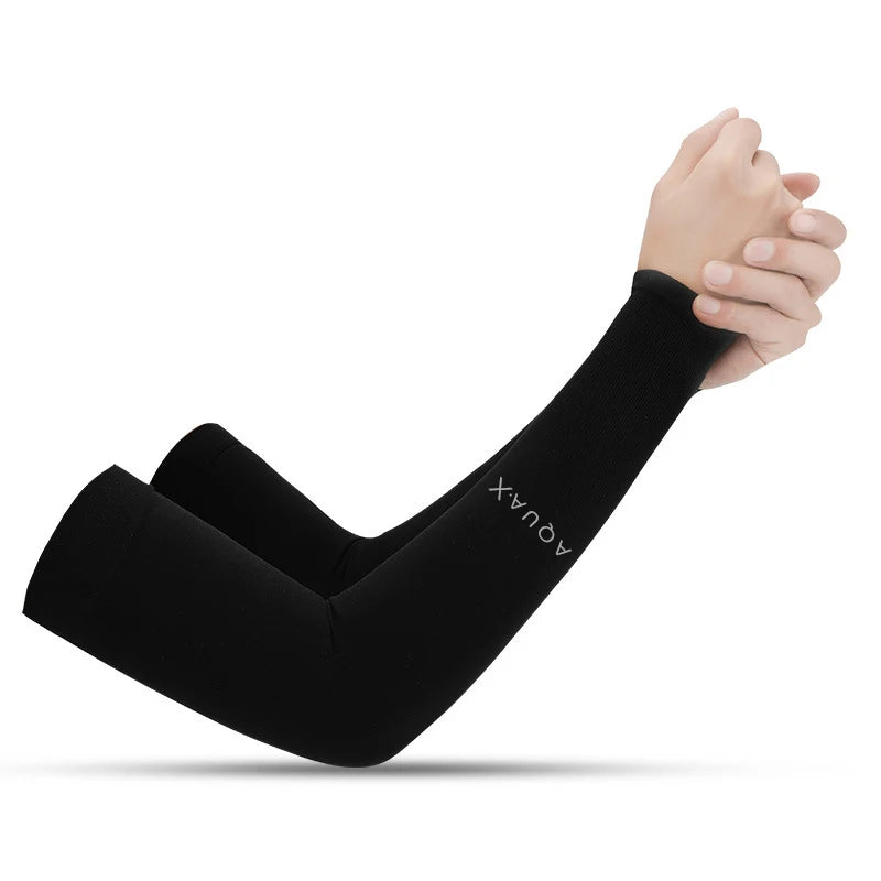 Summer Sun Protection Sleeves Men Women Ice Silk Cycling Driving Cool Arm Warmers Elastic Anti-Sunburn Outdoor Hiking Arm Cover