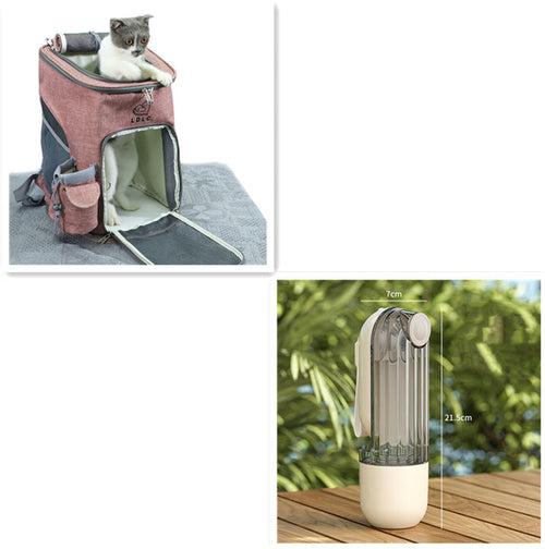 2 In 1 Pet Water Cup Segment Design Green Dog Walking Portable