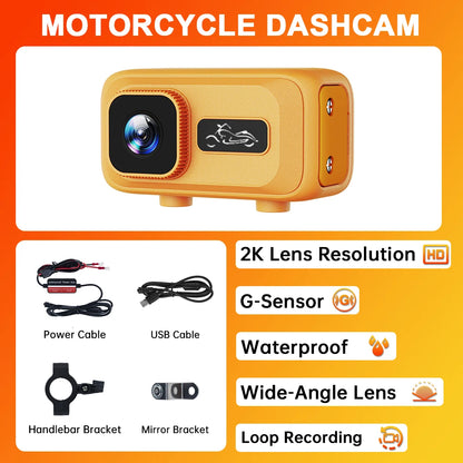 2K Motorcycle Dash Cam CSMT100 with WiFi APP IP65 Waterproof
