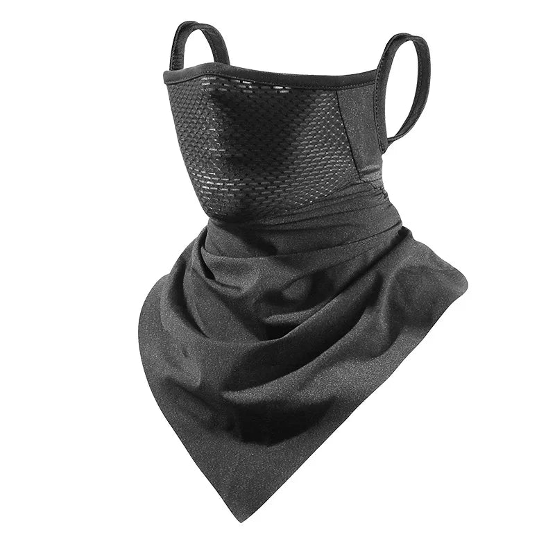 Fishing Sun Protection Face Mask Breathable Summer Cooling Unisex Neck Gaiter Ear-Hanging Triangle Scarf Cycling Face Cover