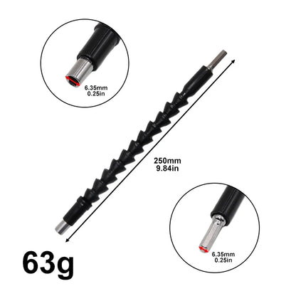 200-300mm hexagonal handle black soft shaft hand drill screwdriver head universal joint extend connect rod Power tool accessory