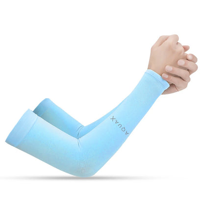 Summer Sun Protection Sleeves Men Women Ice Silk Cycling Driving Cool Arm Warmers Elastic Anti-Sunburn Outdoor Hiking Arm Cover