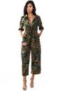 WOMEN FASHION CAMOFLAGE JUMPSUIT