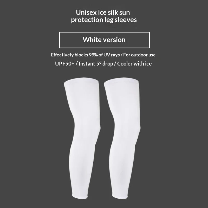 Unisex Summer Leg Sleeves Socks UV Protection High Elastic Breathable Quick Dry Silicone Non Slip For Cycling Running Sun