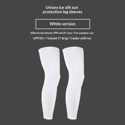 Unisex Summer Leg Sleeves Socks UV Protection High Elastic Breathable Quick Dry Silicone Non Slip For Cycling Running Sun