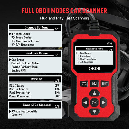 OBD2 Scanner Instant Fault Code Reader and Voltage Check | OBDII/CAN Full System Diagnosis | 10 Second Fault Analysis