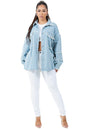WOMEN FASHION OVERSIZE DENIM SHIRT