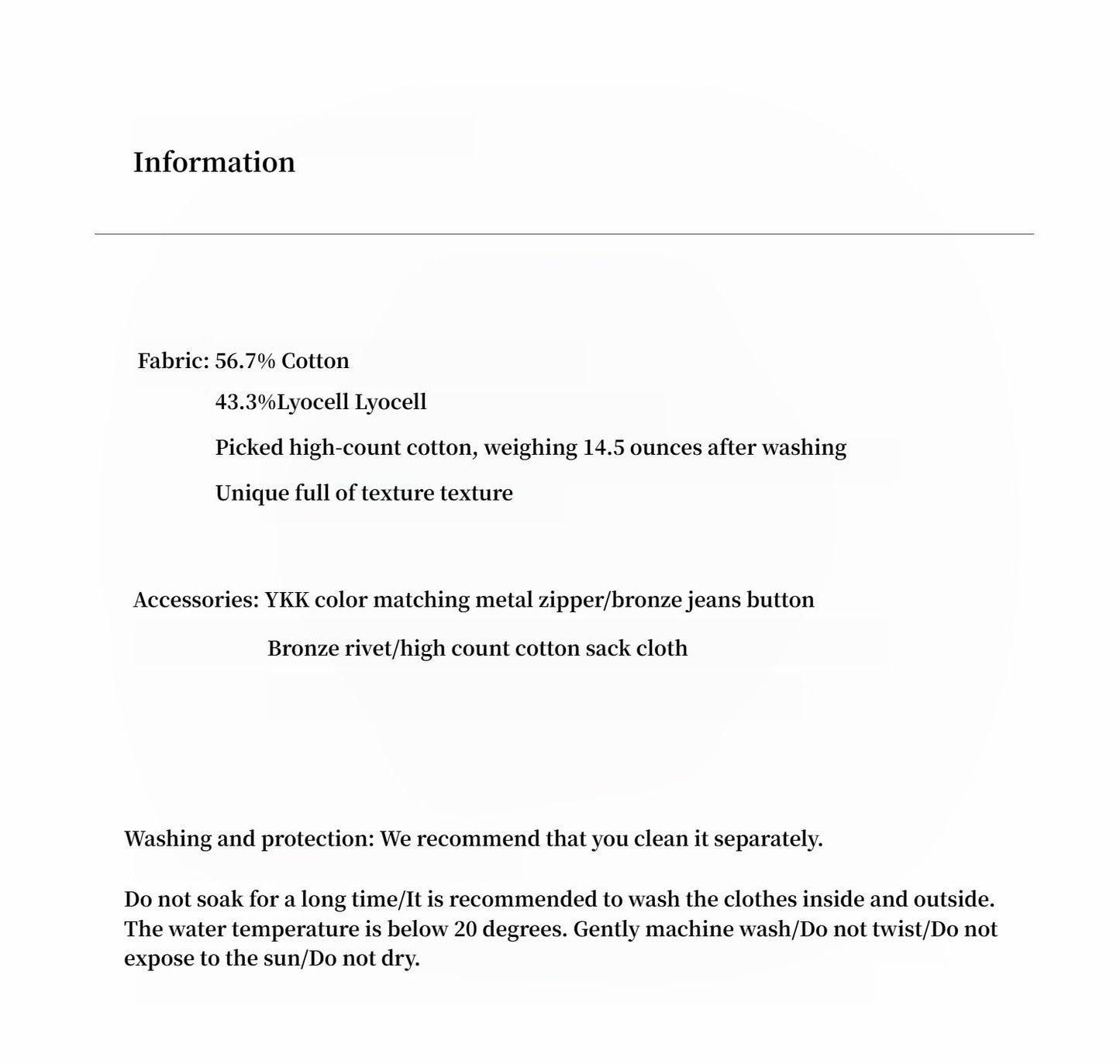 "Silent Deep Sea"Washed Vintage Blue Straight-leg Workwear Jeans for