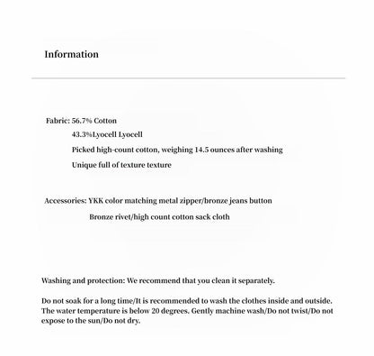 "Silent Deep Sea"Washed Vintage Blue Straight-leg Workwear Jeans for