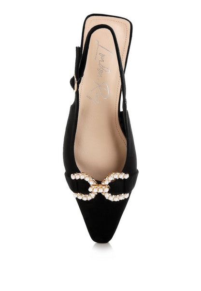 Salova Pearl-Studded Horsebit Flats