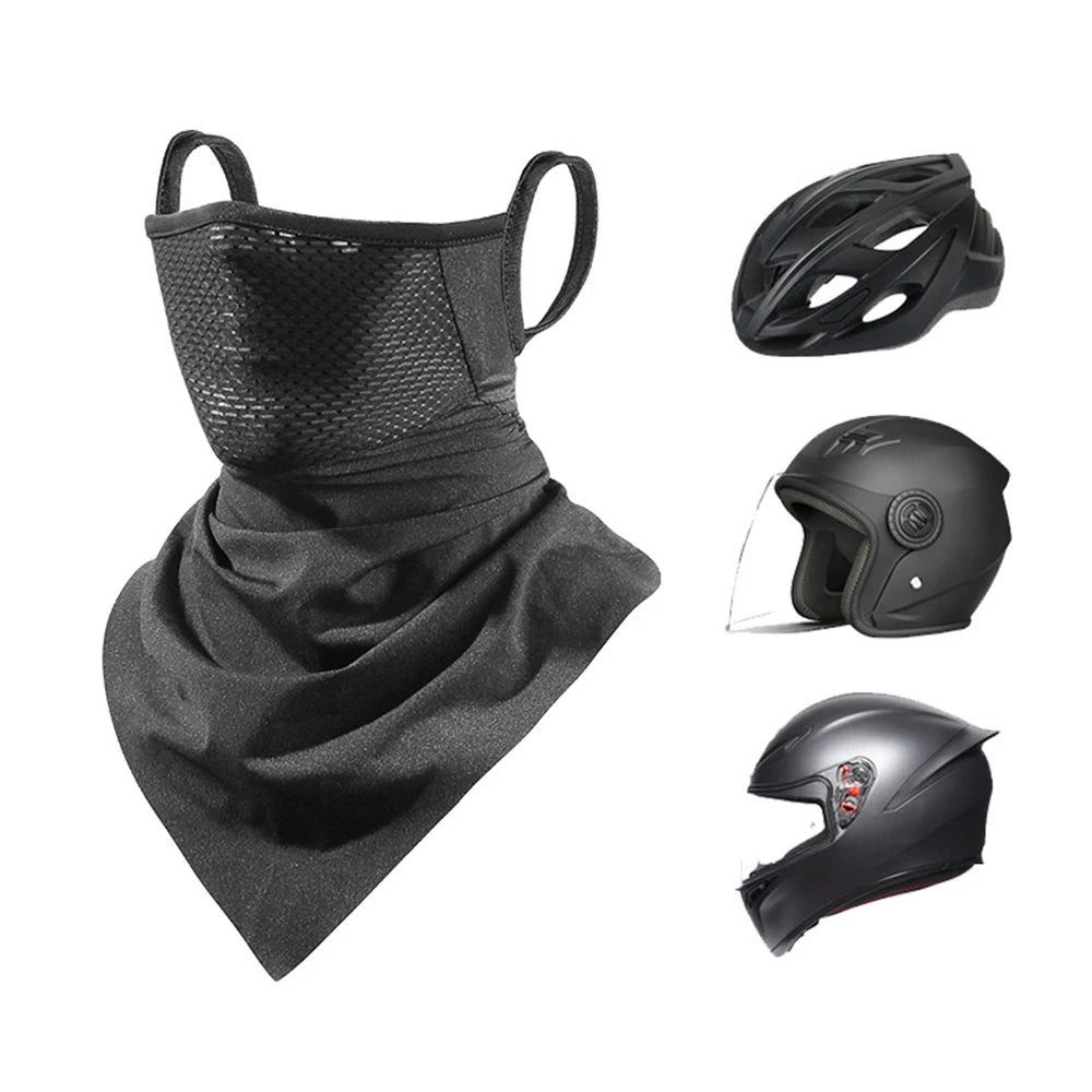 Fishing Sun Protection Face Mask Breathable Summer Cooling Unisex Neck Gaiter Ear-Hanging Triangle Scarf Cycling Face Cover