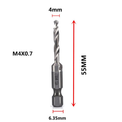 Hex Shank Titanium Plated HSS Screw Thread Metric Tap Drill Bits Screw Machine Compound Tap M3 M4 M5 M6 M8 M10 Hand Tools