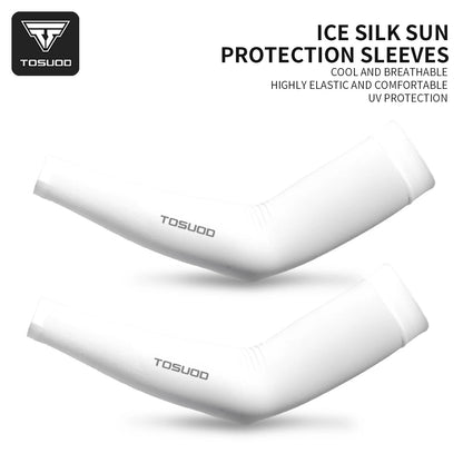 TOSUOD 1/2/3 Pairs Ice Silk Sleeves UV Protect Breathable Cycling Arm Sports Outdoor Unisex Elastic Quick-dry Summer Sleeves
