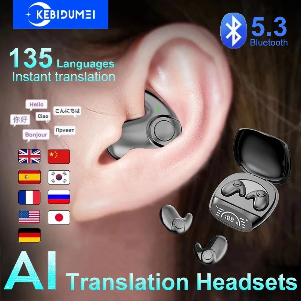 AI Translation Bluetooth 5.3 Earbuds - 135 Languages