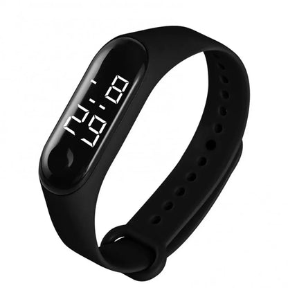 M3 Children's Watch Calendar Solid Color Adjustable Strap LED Digital Electronic Wrist Watch for Kids