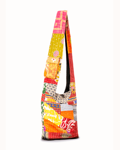 Kathmandu Collection Kantha Patchwork Hobo Bag