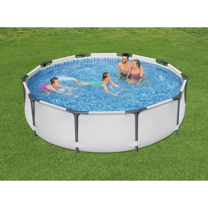 305 x 76 cm Round Frame Pool, A Private Pool for 1–5 People, Allowing You and Your Family To Enjoy A Cool Summer