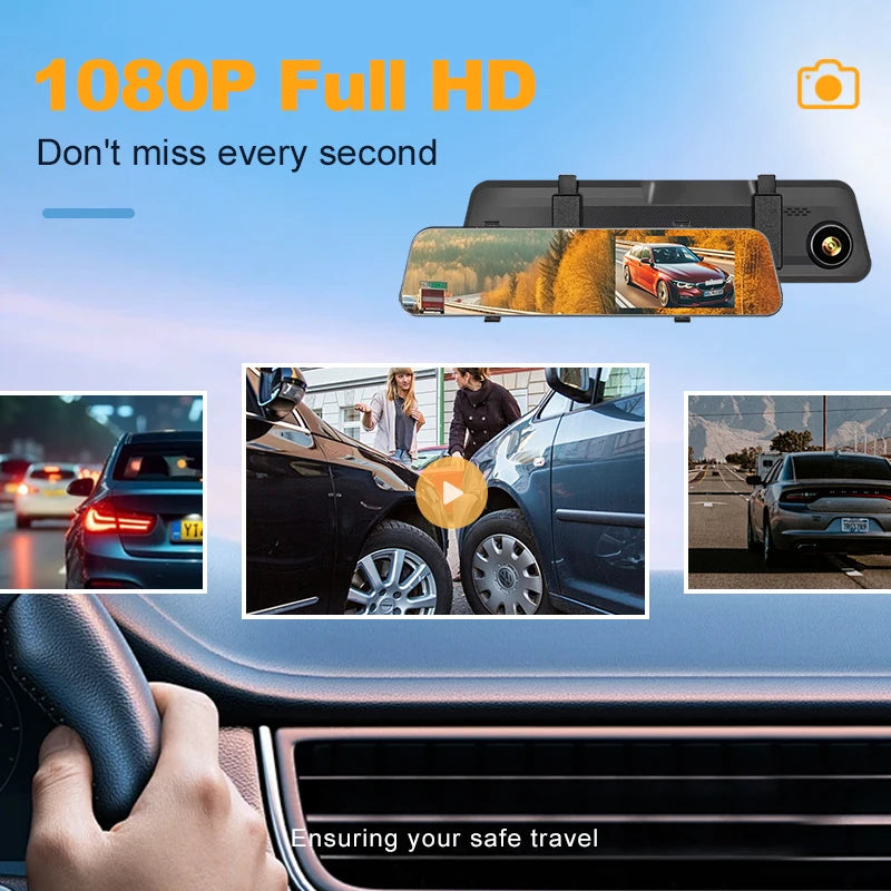 Rearview Mirror 1080P HD Screen Front and Rear Dual Recording