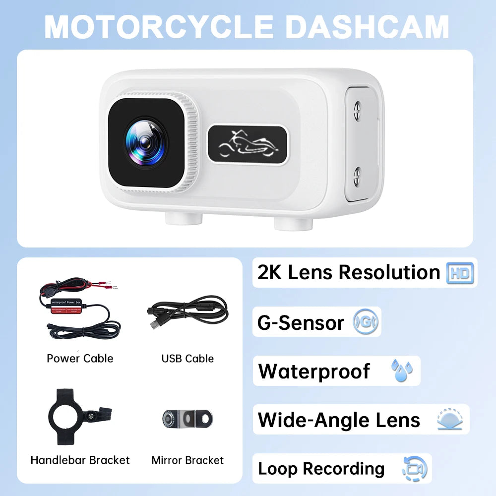 2K Motorcycle Dash Cam CSMT100 with WiFi APP IP65 Waterproof