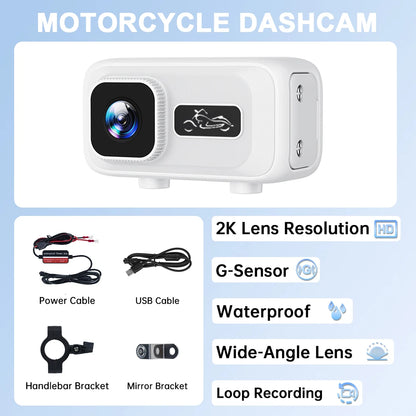 2K Motorcycle Dash Cam CSMT100 with WiFi APP IP65 Waterproof