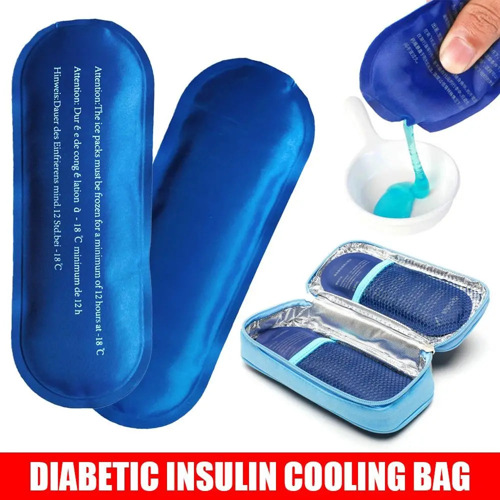 90g Portable Insulin Cooling Bag Reusable Diabetic Pocket Cold Gel Ice Pack Travel Case Thermal Insulated Pill  Medicla Cooler