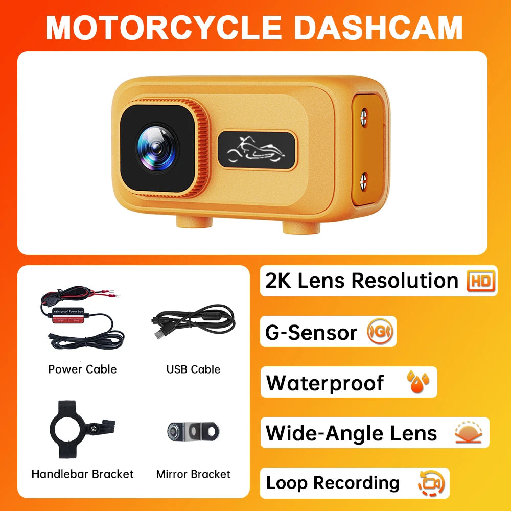 2K Motorcycle Dash Cam CSMT100 with WiFi APP IP65 Waterproof