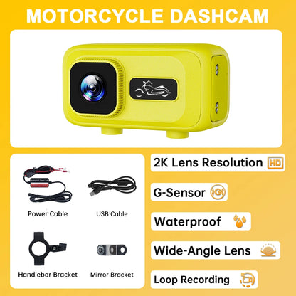 2K Motorcycle Dash Cam CSMT100 with WiFi APP IP65 Waterproof