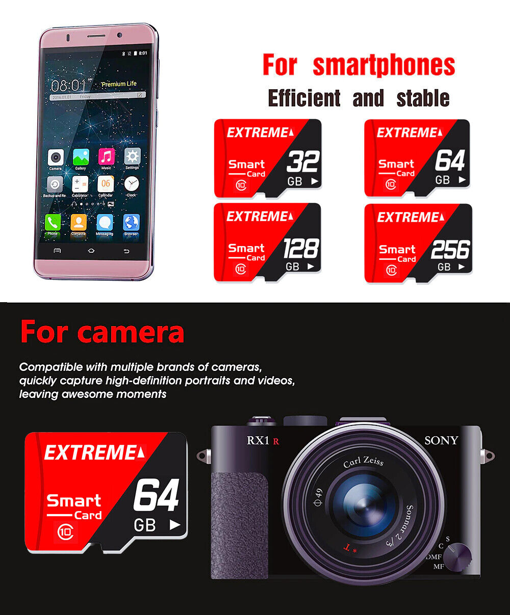 High Speed Memory For Micro SD Card 32GB 64GB 128GB 256GB TF Card