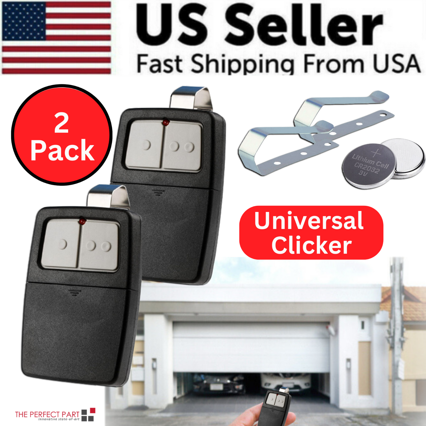 2 For Universal Clicker 375LM 375UT KLIK1U Garage Gate Door Opener