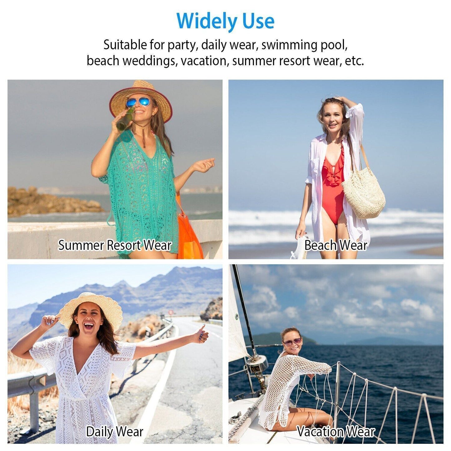 Lace Bathing Suit Cover Up Boho Beach Women Maxi Bikini Sundress Dress