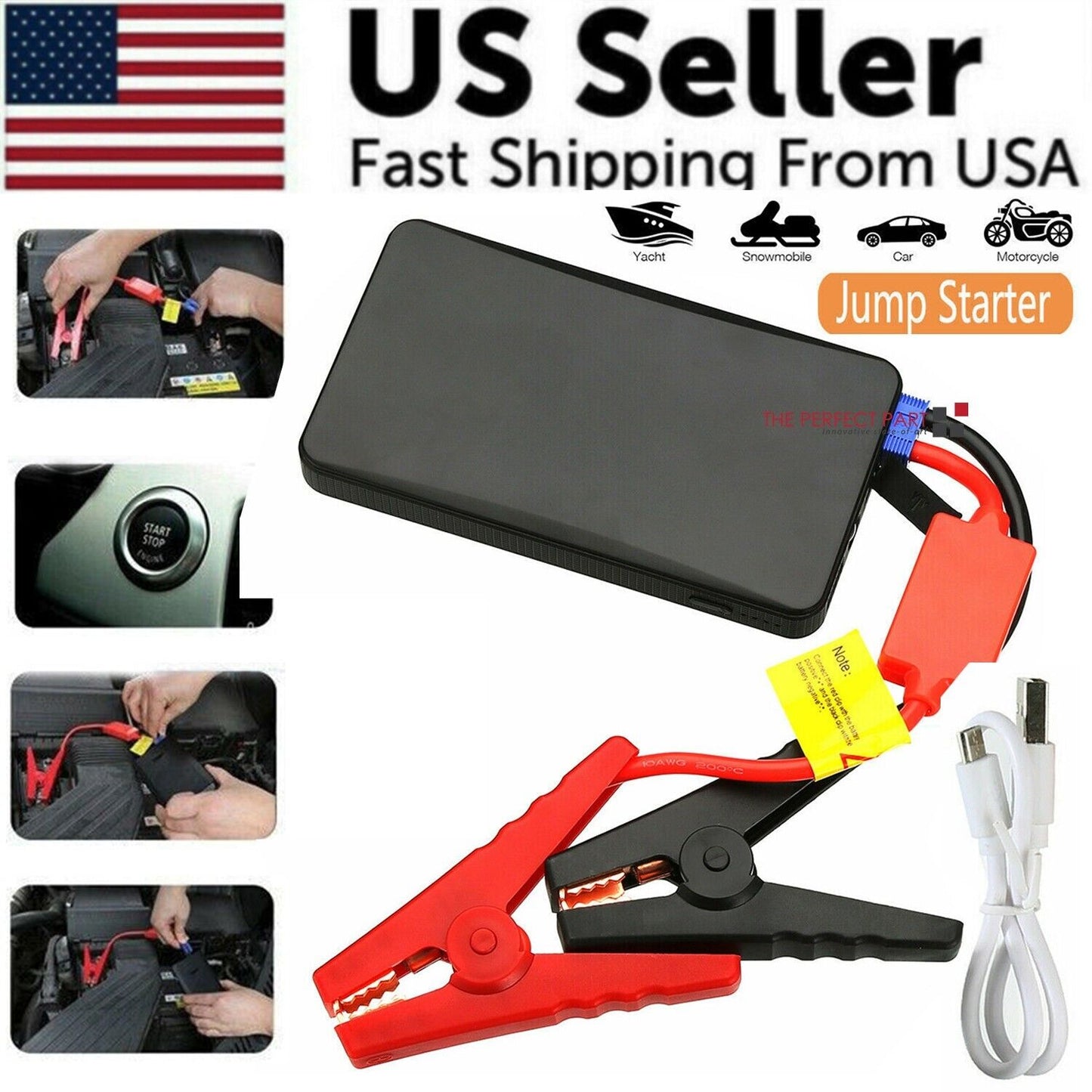 Portable Mini Slim 20000mAh Car Jump Starter Engine Battery Charger