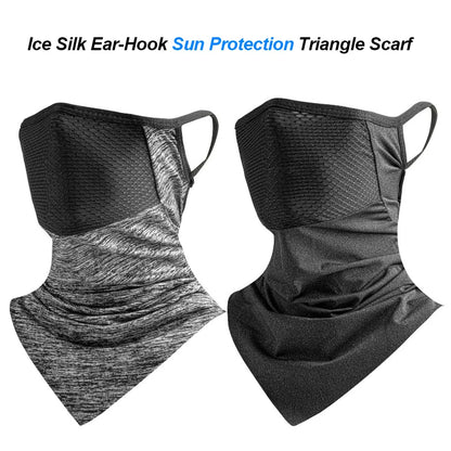 Fishing Sun Protection Face Mask Breathable Summer Cooling Unisex Neck Gaiter Ear-Hanging Triangle Scarf Cycling Face Cover