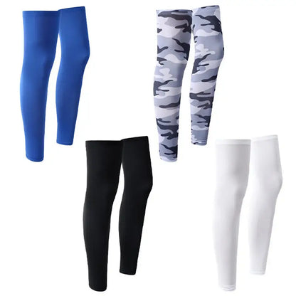 Summer Thin Extended Cycling Leg Sleeves Breathable Sun Protection Knee Guard Silicone Anti Slip Sports Leg Cover