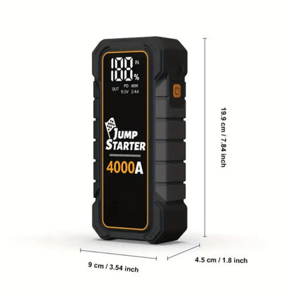 20000mAh 12V Car Battery Starter 4000 Peak Amp USB Fast Charging LED