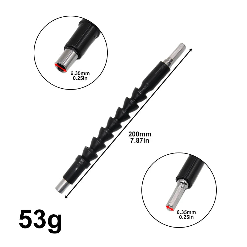 200-300mm hexagonal handle black soft shaft hand drill screwdriver head universal joint extend connect rod Power tool accessory