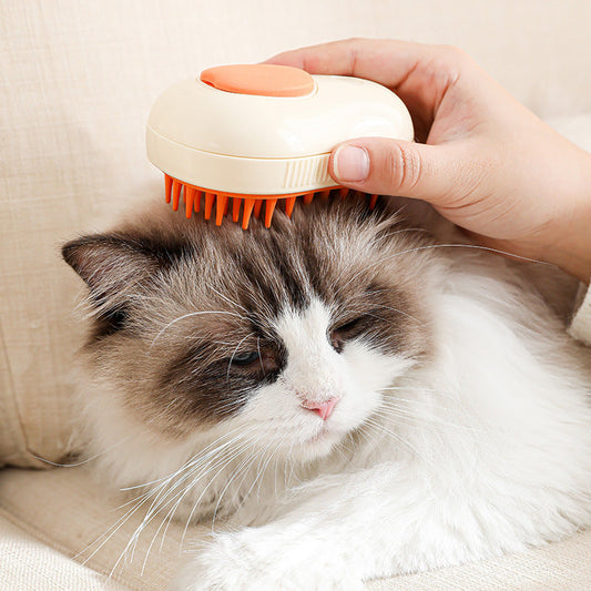 Steamy Cat Brush Cat Dog Grooming Comb Electric Self Cleaning Steam