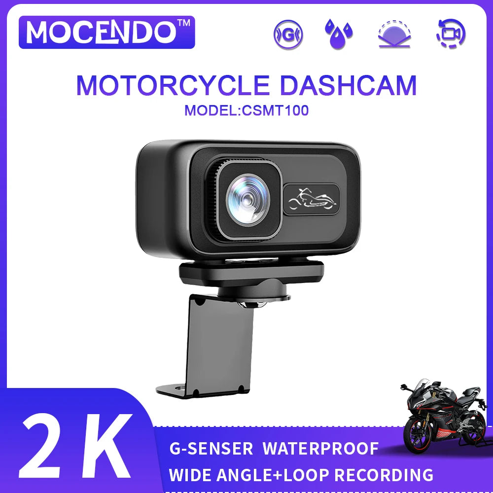 2K Motorcycle Dash Cam CSMT100 with WiFi APP IP65 Waterproof