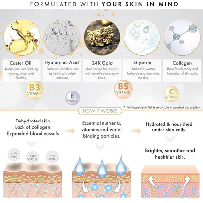 DERMORA 24K Golden Glow Under Eye Patches