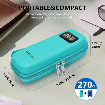 Waterproof Insulin Cooler Daily Travel Case with 2 Ice Pack With Thermometer Display Diabetic Cooler Medication Refrigerated Bag