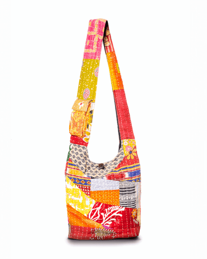 Kathmandu Collection Kantha Patchwork Hobo Bag