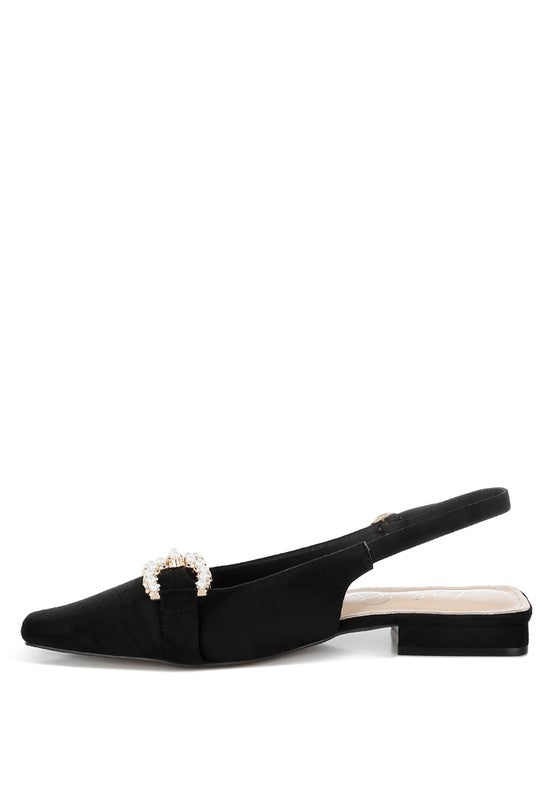 Salova Pearl-Studded Horsebit Flats