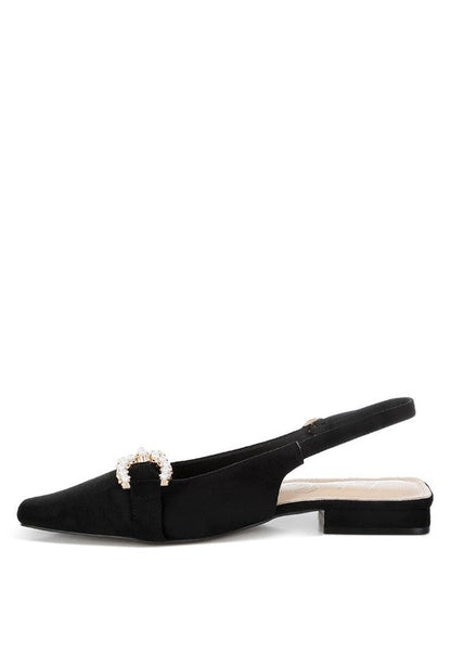Salova Pearl-Studded Horsebit Flats