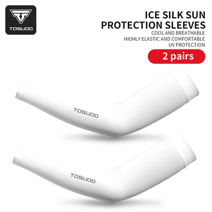 TOSUOD 1/2/3 Pairs Ice Silk Sleeves UV Protect Breathable Cycling Arm Sports Outdoor Unisex Elastic Quick-dry Summer Sleeves