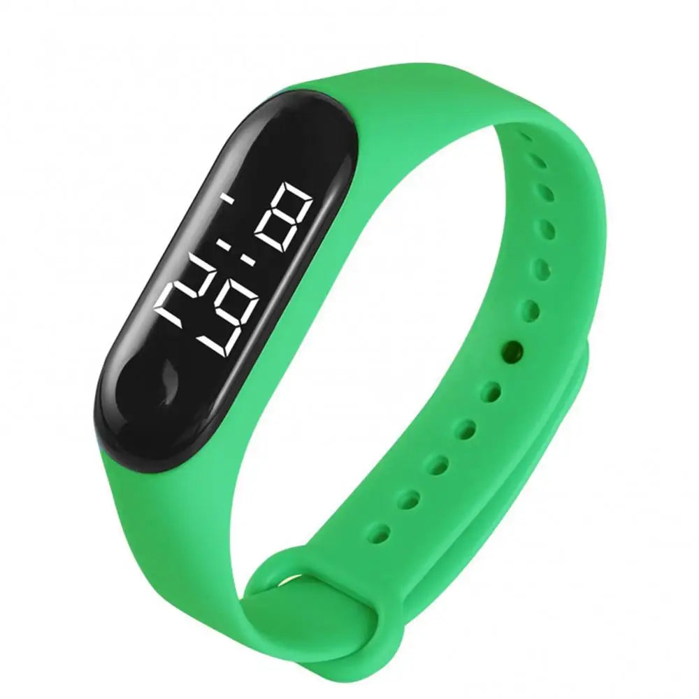M3 Children's Watch Calendar Solid Color Adjustable Strap LED Digital Electronic Wrist Watch for Kids