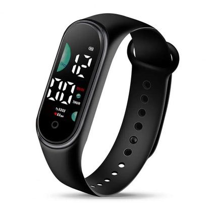 Kids Electronic Watch Sports Waterproof Wrist Watch Large Font Screen LED Display Luminous Auto Date Full Calendar Digital Watch