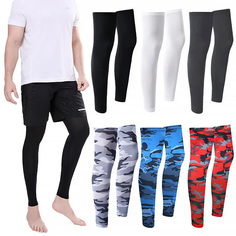 Summer Thin Extended Cycling Leg Sleeves Breathable Sun Protection Knee Guard Silicone Anti Slip Sports Leg Cover
