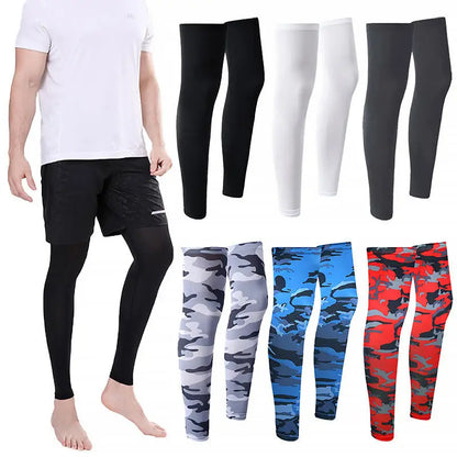 Summer Thin Extended Cycling Leg Sleeves Breathable Sun Protection Knee Guard Silicone Anti Slip Sports Leg Cover